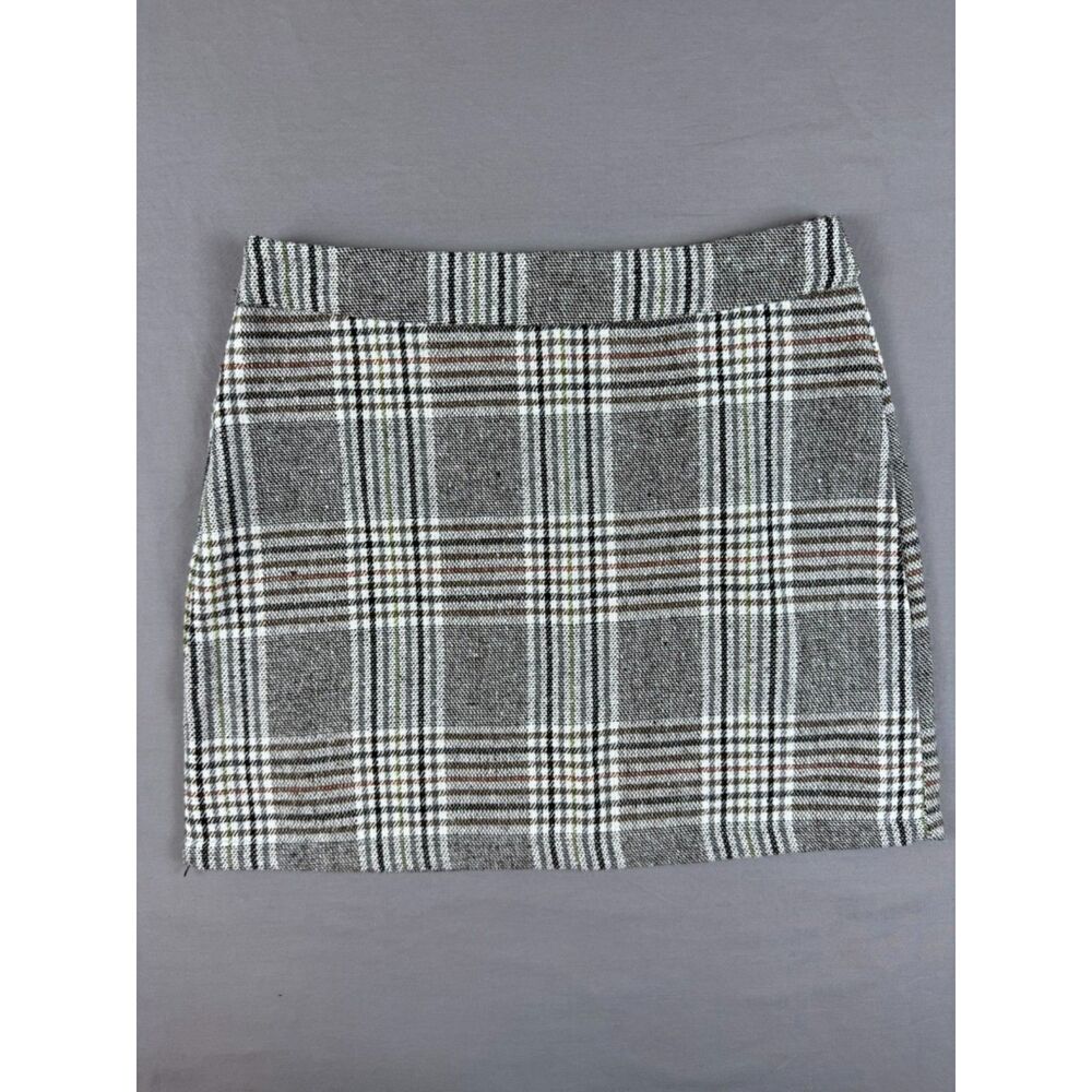 Neutral Tartan Plaid Miniskirt M